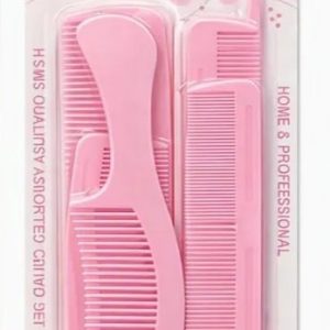 Wholesale kids comb 6 pcs set - 6 packets - Baby pink (China)